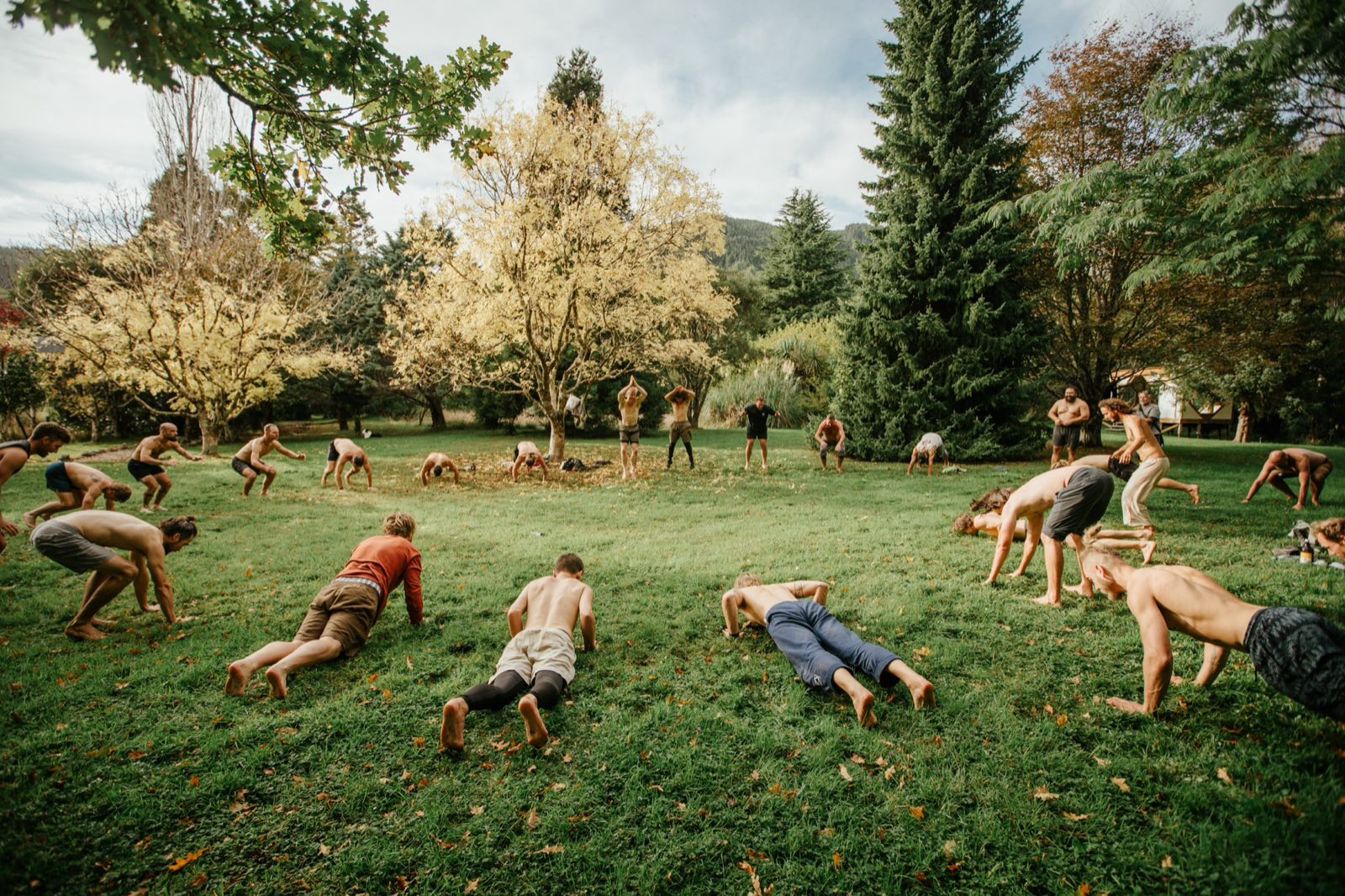 Movement practice at a BROS gathering