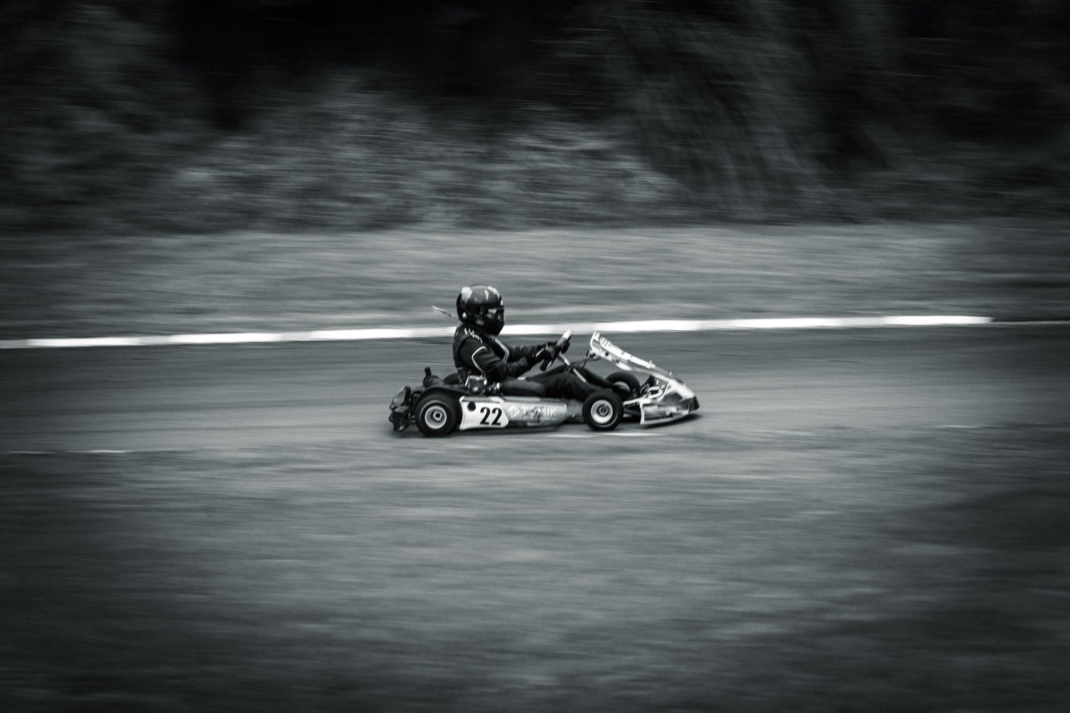 Lily at speed — black-and-white motion pan by Dane Scott